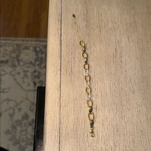 Gold and Silver Chain Bracelet with diamonds